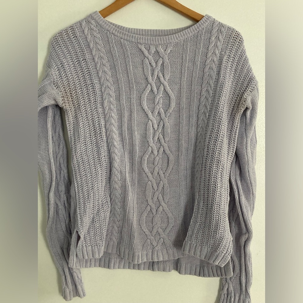 Old Navy light purple cable sweater